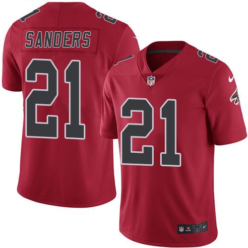 Nike Atlanta Falcons #21 Deion Sanders Red Youth Stitched NFL Limited Rush Jersey Youth