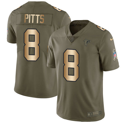 Nike Atlanta Falcons #8 Kyle Pitts Olive/Gold Youth Stitched NFL Limited 2017 Salute To Service Jersey Youth