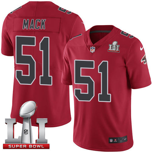 Nike Atlanta Falcons #51 Alex Mack Red Super Bowl LI 51 Youth Stitched NFL Limited Rush Jersey Youth
