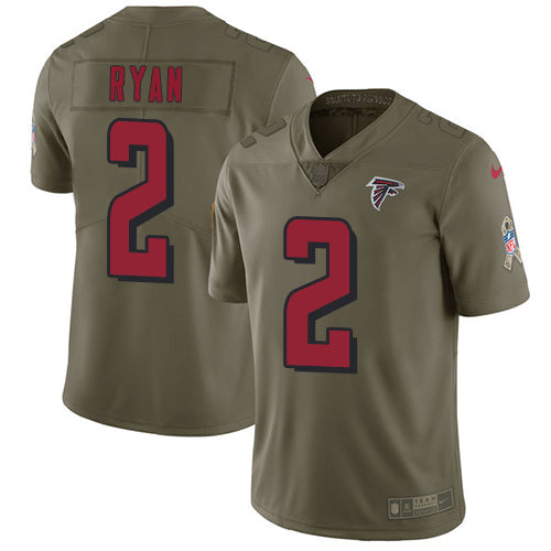 Nike Atlanta Falcons #2 Matt Ryan Olive Youth Stitched NFL Limited 2017 Salute to Service Jersey Youth