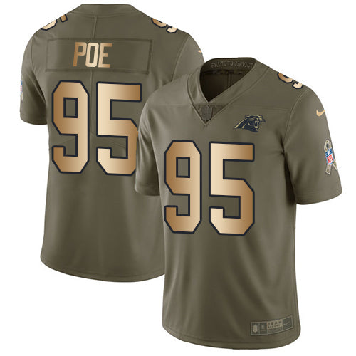 Nike Carolina Panthers #95 Dontari Poe Olive/Gold Youth Stitched NFL Limited 2017 Salute to Service Jersey Youth