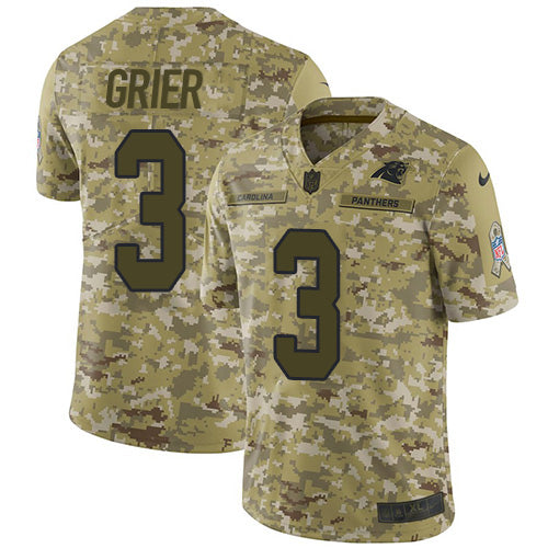 Nike Carolina Panthers #3 Will Grier Camo Youth Stitched NFL Limited 2018 Salute To Service Jersey Youth