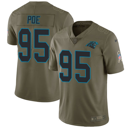 Nike Carolina Panthers #95 Dontari Poe Olive Youth Stitched NFL Limited 2017 Salute to Service Jersey Youth
