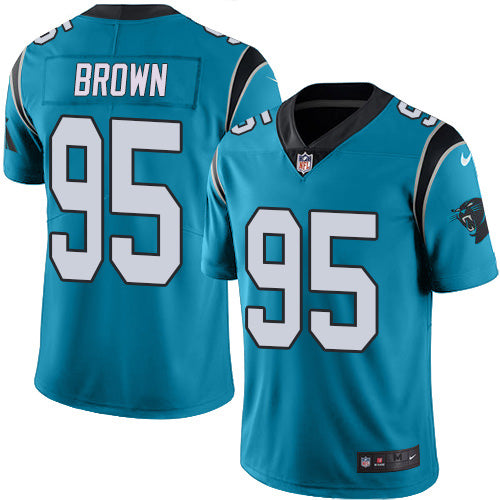 Nike Carolina Panthers #95 Derrick Brown Blue Youth Stitched NFL Limited Rush Jersey Youth