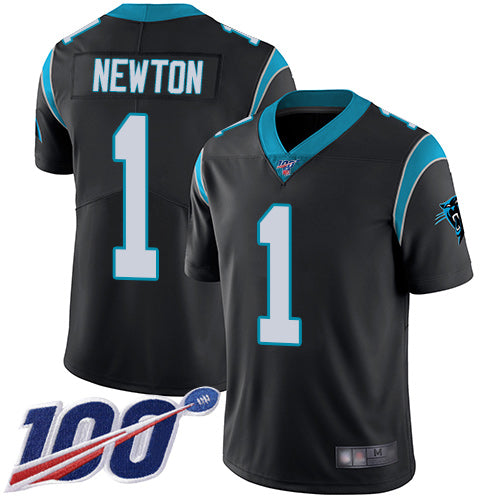 Nike Carolina Panthers #1 Cam Newton Black Team Color Youth Stitched NFL 100th Season Vapor Limited Jersey Youth