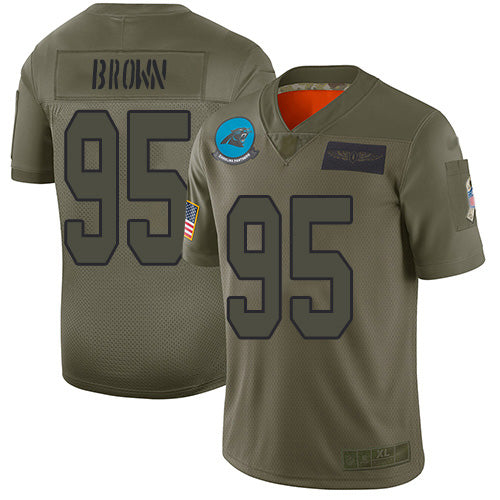 Nike Carolina Panthers #95 Derrick Brown Camo Youth Stitched NFL Limited 2019 Salute to Service Jersey Youth