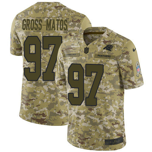 Nike Carolina Panthers #97 Yetur Gross-Matos Camo Youth Stitched NFL Limited 2018 Salute To Service Jersey Youth
