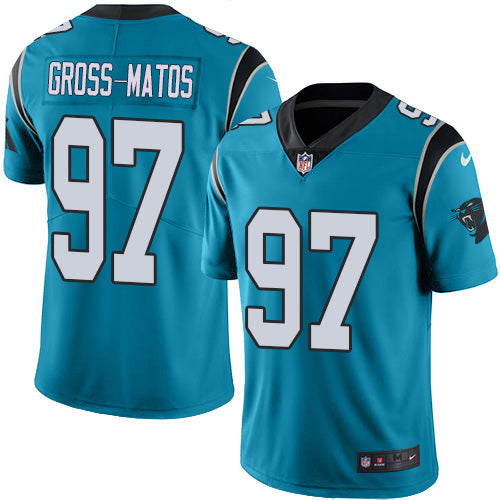 Nike Carolina Panthers #97 Yetur Gross-Matos Blue Youth Stitched NFL Limited Rush Jersey Youth