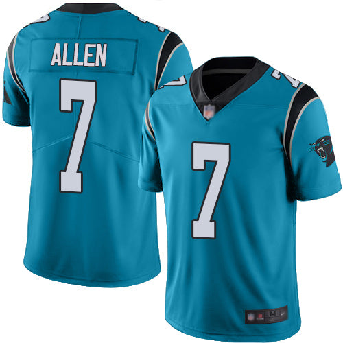 Nike Carolina Panthers #7 Kyle Allen Blue Youth Stitched NFL Limited Rush Jersey Youth