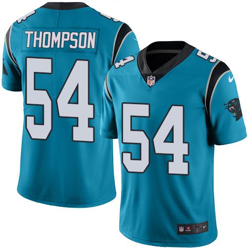 Nike Carolina Panthers No54 Shaq Thompson Blue Youth Stitched NFL Limited Rush Jersey