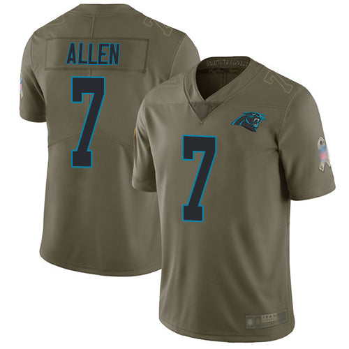 Nike Carolina Panthers #7 Kyle Allen Olive Youth Stitched NFL Limited 2017 Salute to Service Jersey Youth