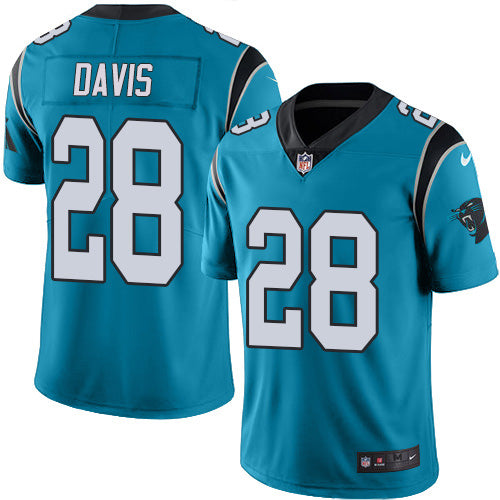 Nike Carolina Panthers #28 Mike Davis Blue Youth Stitched NFL Limited Rush Jersey Youth