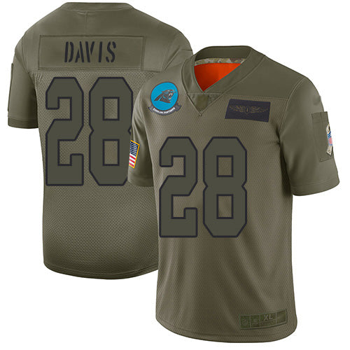 Nike Carolina Panthers #28 Mike Davis Camo Youth Stitched NFL Limited 2019 Salute to Service Jersey Youth