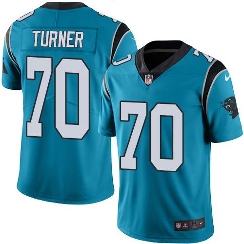 Nike Carolina Panthers #70 Trai Turner Blue Alternate Youth Stitched NFL Vapor Untouchable Limited Jersey Youth