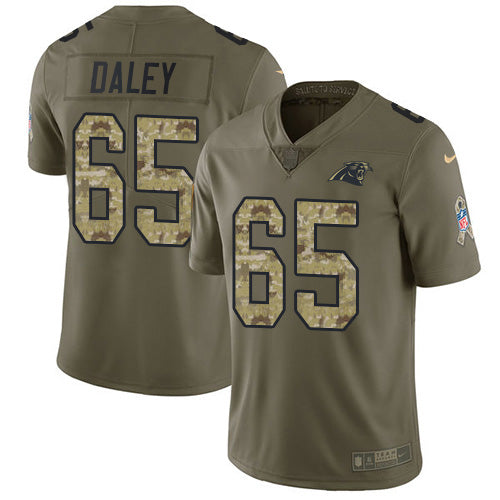 Nike Carolina Panthers #65 Dennis Daley Olive/Camo Youth Stitched NFL Limited 2017 Salute To Service Jersey Youth
