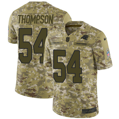 Nike Carolina Panthers #54 Shaq Thompson Camo Youth Stitched NFL Limited 2018 Salute to Service Jersey Youth