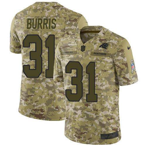 Nike Carolina Panthers #31 Juston Burris Camo Youth Stitched NFL Limited 2018 Salute To Service Jersey Youth