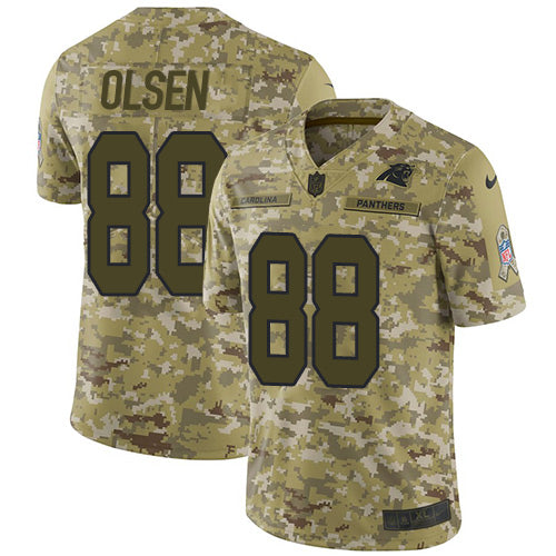 Nike Carolina Panthers #88 Greg Olsen Camo Youth Stitched NFL Limited 2018 Salute to Service Jersey Youth