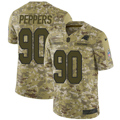 Nike Carolina Panthers #90 Julius Peppers Camo Youth Stitched NFL Limited 2018 Salute to Service Jersey Youth