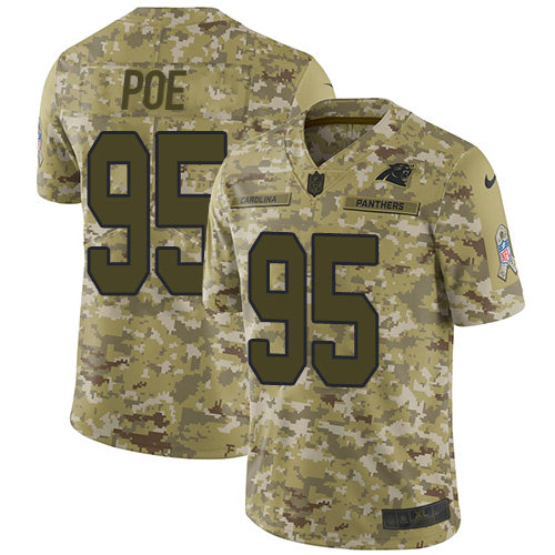 Nike Carolina Panthers #95 Dontari Poe Camo Youth Stitched NFL Limited 2018 Salute to Service Jersey Youth