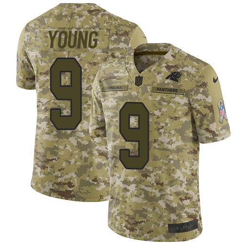 Nike Carolina Panthers #9 Bryce Young Camo Youth Stitched NFL Limited 2018 Salute To Service Jersey Youth