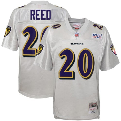 Youth Baltimore Baltimore Ravens #20 Ed Reed Mitchell & Ness Platinum NFL 100 Retired Player Legacy Jersey Youth