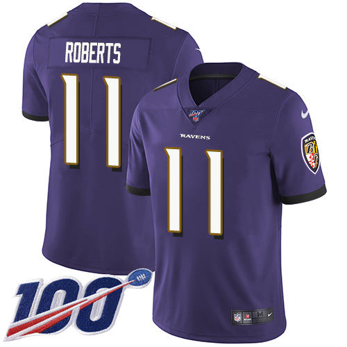 Nike Baltimore Ravens #11 Seth Roberts Purple Team Color Youth Stitched NFL 100th Season Vapor Untouchable Limited Jersey Youth