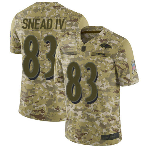 Nike Baltimore Ravens #83 Willie Snead IV Camo Youth Stitched NFL Limited 2018 Salute to Service Jersey Youth