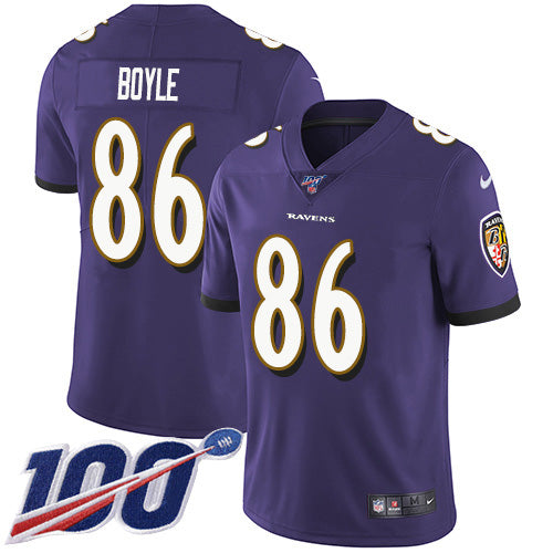 Nike Baltimore Ravens #86 Nick Boyle Purple Team Color Youth Stitched NFL 100th Season Vapor Untouchable Limited Jersey Youth