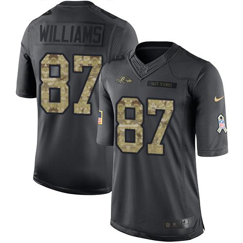 Nike Baltimore Ravens #87 Maxx Williams Black Youth Stitched NFL Limited 2016 Salute to Service Jersey Youth