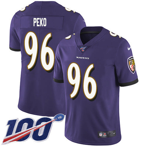 Nike Baltimore Ravens #96 Domata Peko Sr Purple Team Color Youth Stitched NFL 100th Season Vapor Untouchable Limited Jersey Youth