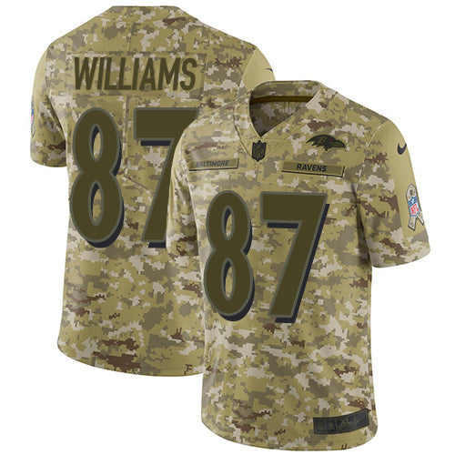 Nike Baltimore Ravens #87 Maxx Williams Camo Youth Stitched NFL Limited 2018 Salute to Service Jersey Youth