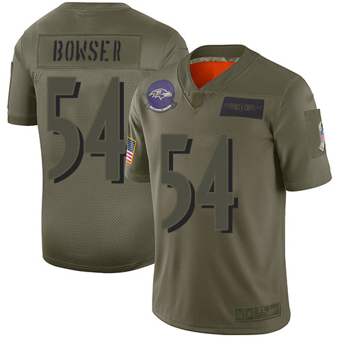 Nike Baltimore Ravens #54 Tyus Bowser Camo Youth Stitched NFL Limited 2019 Salute to Service Jersey Youth
