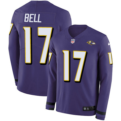 Nike Baltimore Ravens #17 Le'Veon Bell Purple Team Color Youth Stitched NFL Limited Therma Long Sleeve Jersey Youth