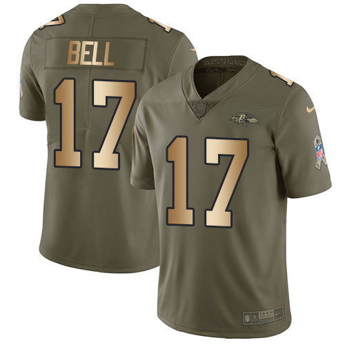 Nike Baltimore Ravens #17 Le'Veon Bell Olive/Gold Youth Stitched NFL Limited 2017 Salute To Service Jersey Youth