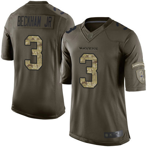 Nike Baltimore Ravens #3 Odell Beckham Jr. Green Youth Stitched NFL Limited 2015 Salute to Service Jersey Youth