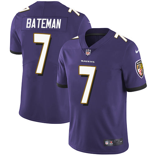 Nike Baltimore Ravens #7 Rashod Bateman Purple Team Color Youth Stitched NFL Vapor Untouchable Limited Jersey Youth