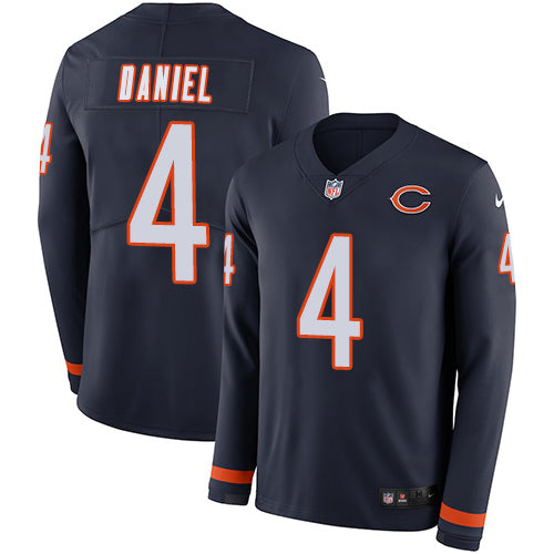 Nike Chicago Bears #4 Chase Daniel Navy Blue Team Color Men's Stitched NFL Limited Therma Long Sleeve Jersey Men's