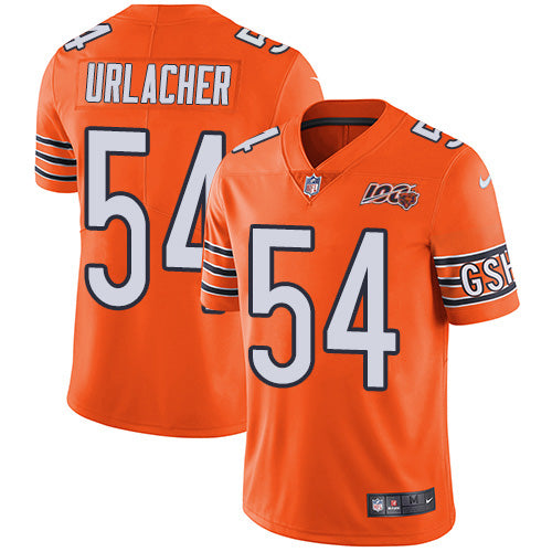 Nike Chicago Bears #54 Brian Urlacher Orange Men's 100th Season Retired Stitched NFL Limited Rush Jersey Men's
