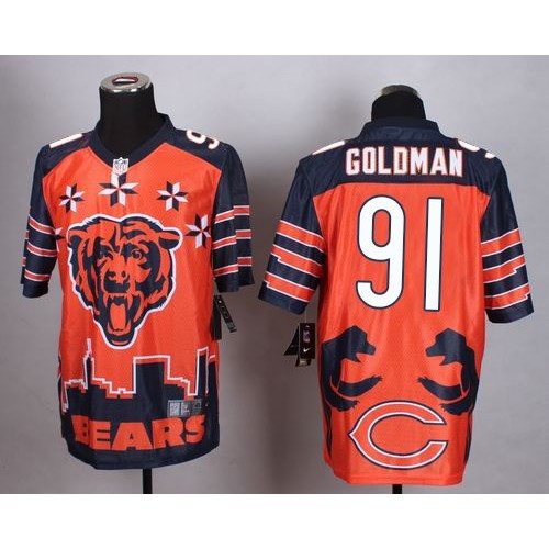 Nike Chicago Bears #91 Eddie Goldman Orange Men's Stitched NFL Elite Noble Fashion Jersey Men's