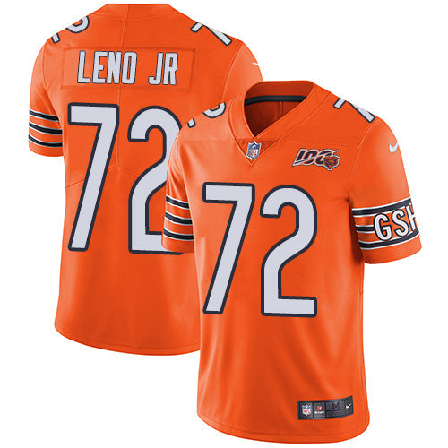 Nike Chicago Bears #72 Charles Leno Jr Orange Men's 100th Season Stitched NFL Limited Rush Jersey Men's