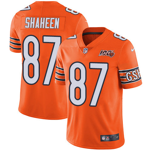 Nike Chicago Bears #87 Adam Shaheen Orange Men's 100th Season Stitched NFL Limited Rush Jersey Men's