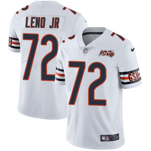 Nike Chicago Bears #72 Charles Leno Jr White Men's 100th Season Stitched NFL Vapor Untouchable Limited Jersey Men's