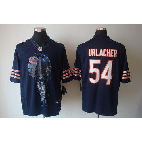 Nike Chicago Bears #54 Brian Urlacher Navy Blue Team Color Men's Stitched NFL Helmet Tri-Blend Limited Jersey Men's