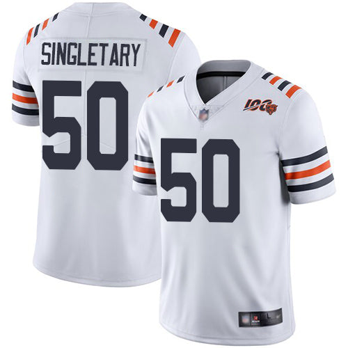 Nike Chicago Bears #50 Mike Singletary White Alternate Men's Stitched NFL Vapor Untouchable Limited 100th Season Jersey Men's