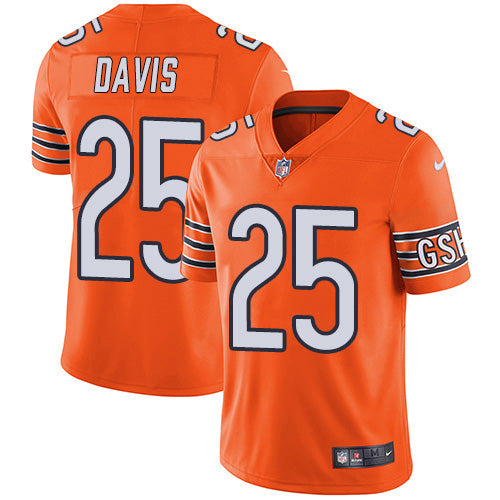 Nike Chicago Bears #25 Mike Davis Orange Men's Stitched NFL Limited Rush Jersey Men's