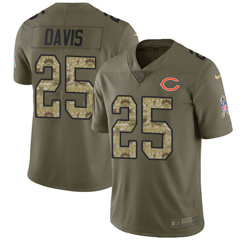 Nike Chicago Bears #25 Mike Davis Olive/Camo Men's Stitched NFL Limited 2017 Salute To Service Jersey Men's