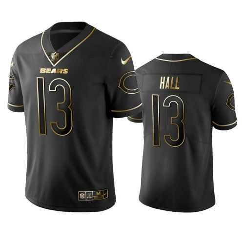 Nike Chicago Bears #13 Marvin Hall Black Golden Limited Edition Stitched NFL Jersey Men's