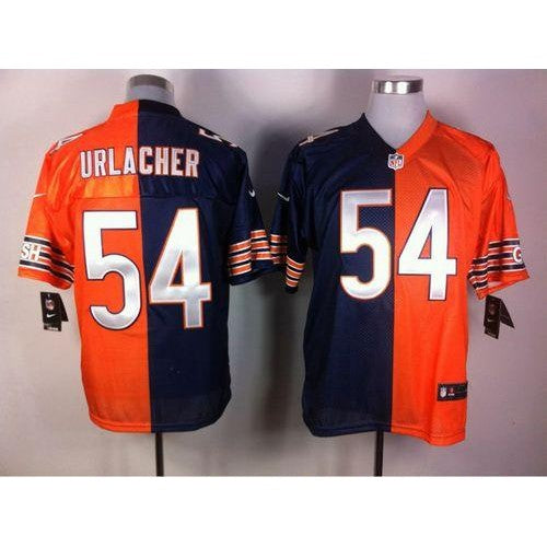 Nike Chicago Bears #54 Brian Urlacher Navy Blue/Orange Men's Stitched NFL Elite Split Jersey Men's