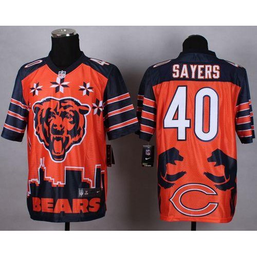 Nike Chicago Bears #40 Gale Sayers Orange Men's Stitched NFL Elite Noble Fashion Jersey Men's